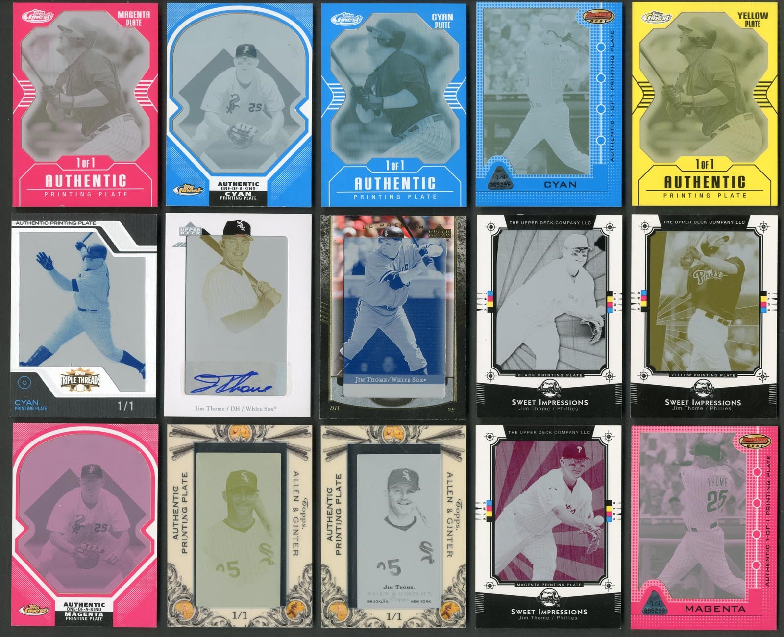 Jim Thome Master Collection - Massive Jim Thome 1 of 1 Printing Plate Collection (150+)