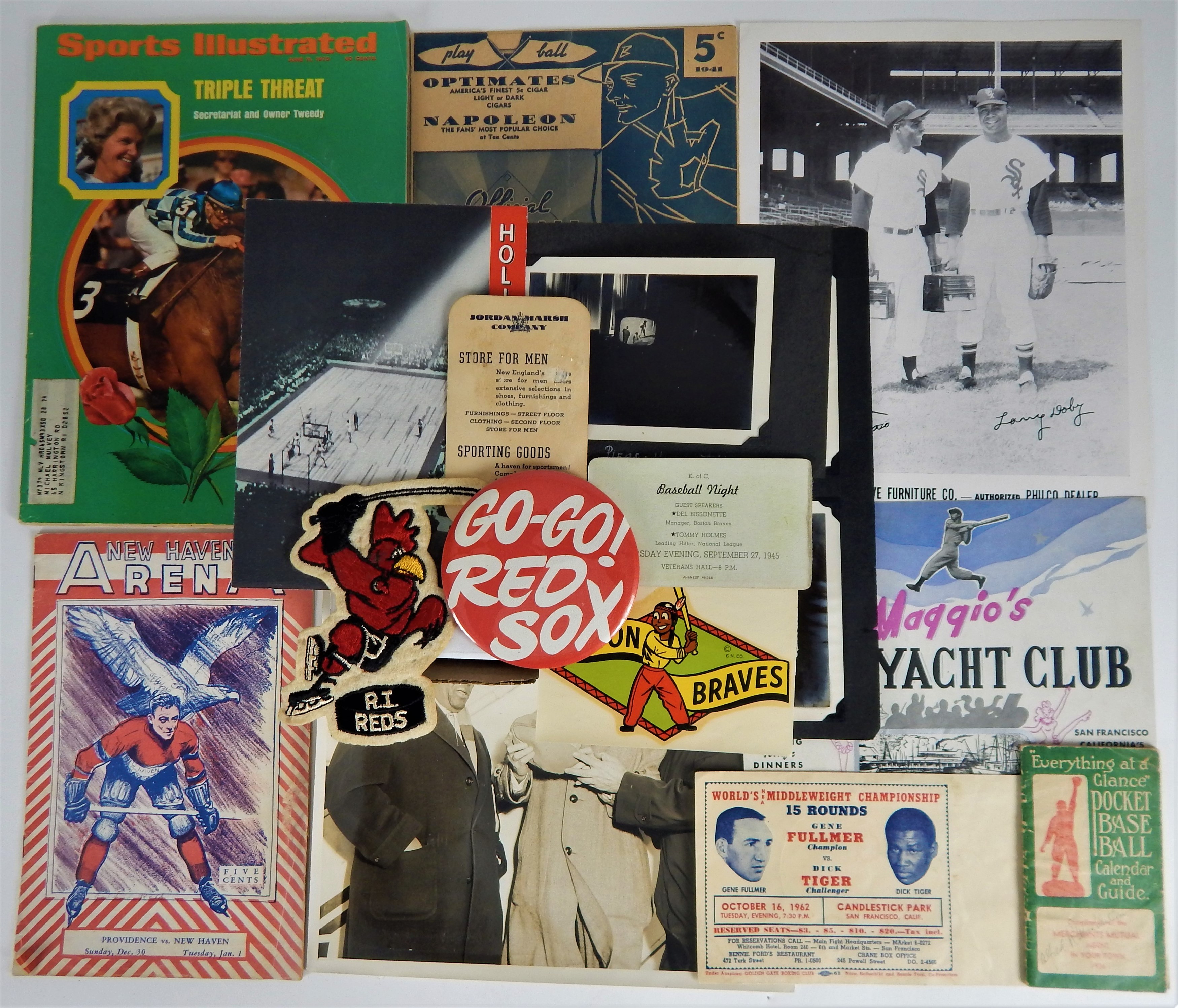 Baseball Memorabilia - Boston Baseball, Hockey & More Vintage Sports Lot (18)