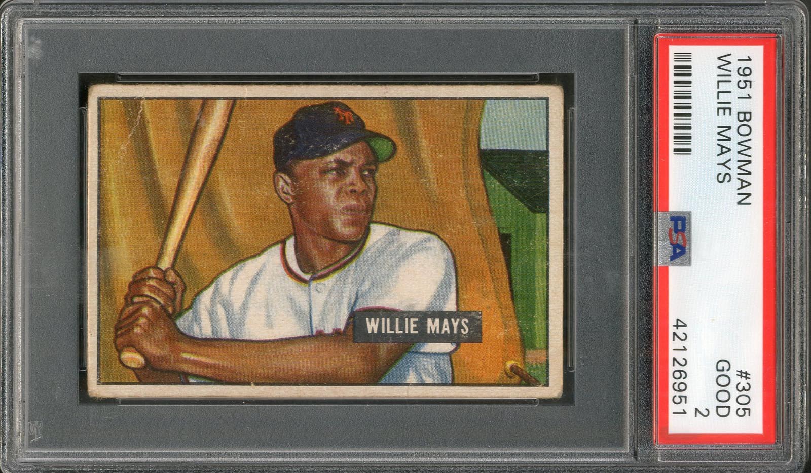 Baseball and Trading Cards - 1951 Bowman #305 Willie Mays Rookie (PSA Good 2)