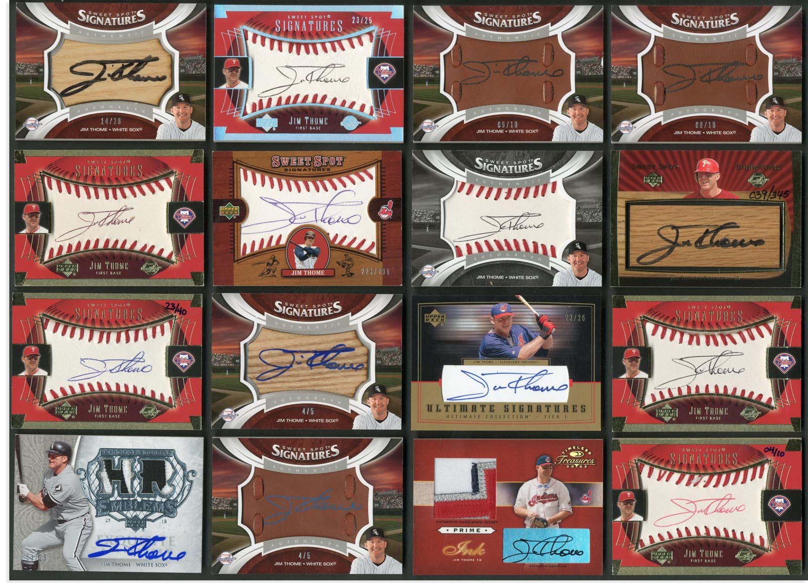 Jim Thome Master Collection - Beautiful Jim Thome Modern Insert Autograph Collection (100+)