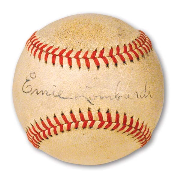Ernie Lombardi Single Signed Baseball & Program