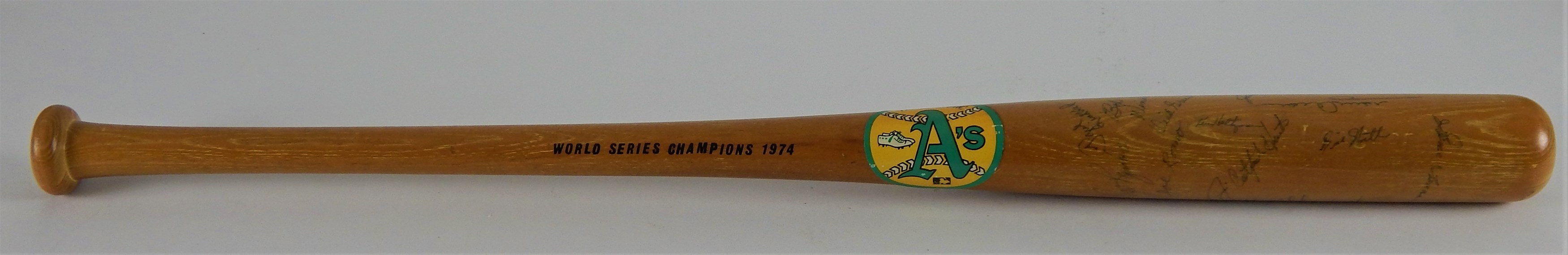 Baseball Autographs - 1974 World Champion Oakland A's Signed Bat