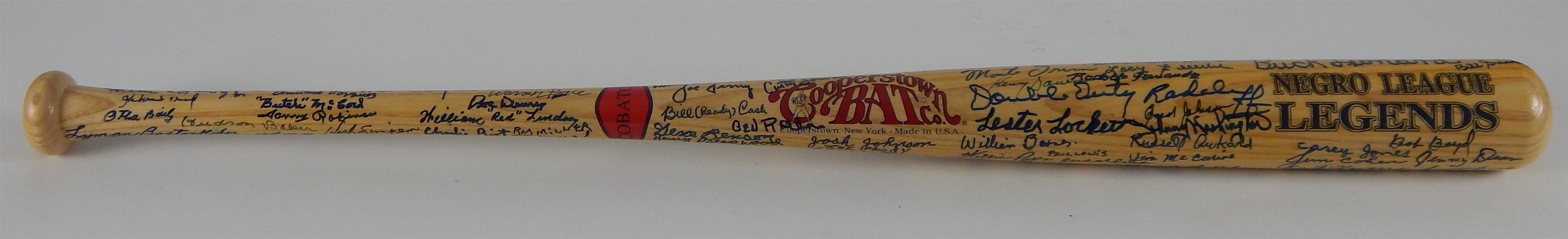 Baseball Autographs - Negro League Legends Cooperstown Signature Bat Covered in Autographs!