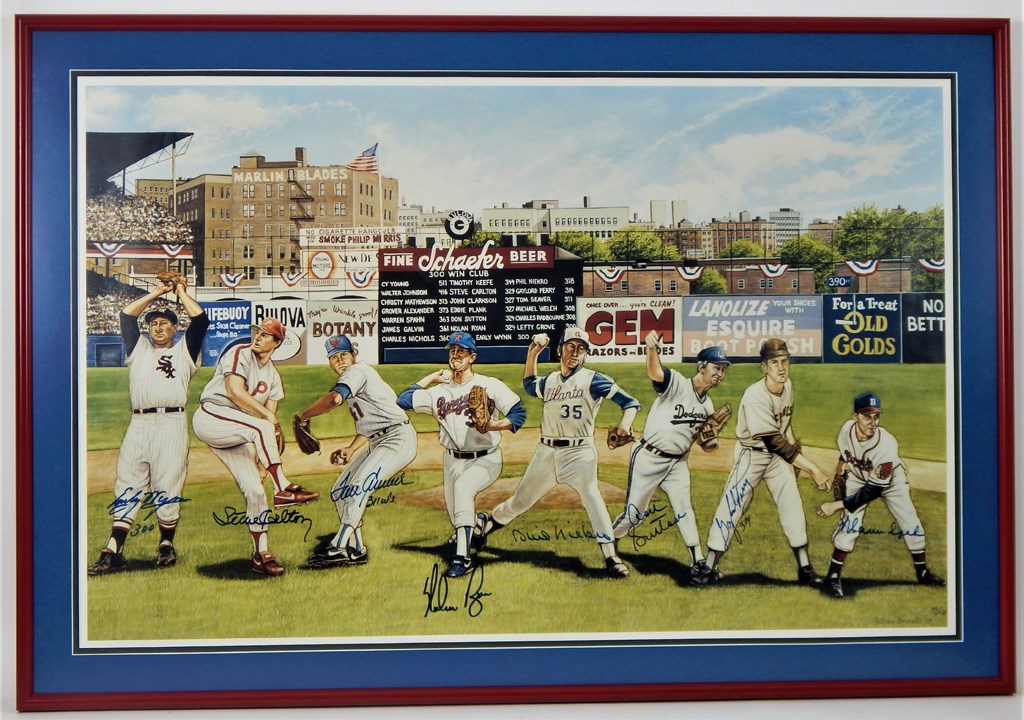 Baseball Autographs - 300 Win Signed Limited Edition Print 64/100