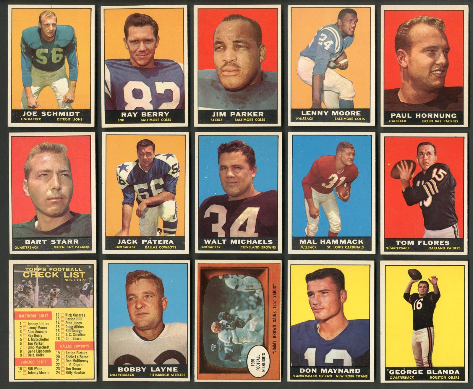 Baseball and Trading Cards - 1961 Topps Football Near Complete Set (194/198)