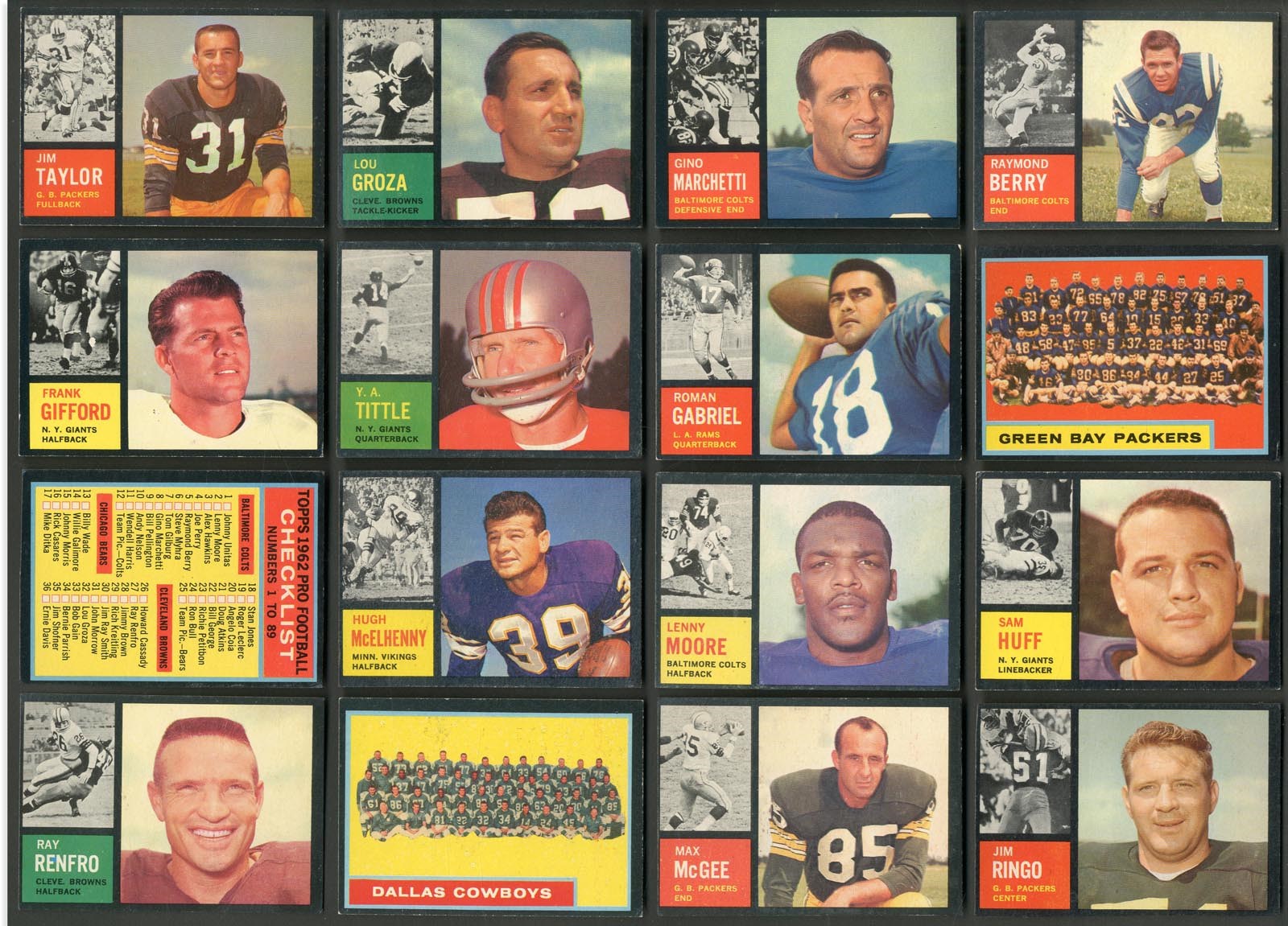 Baseball and Trading Cards - 1962 Topps Football Near Complete Set (167/176)