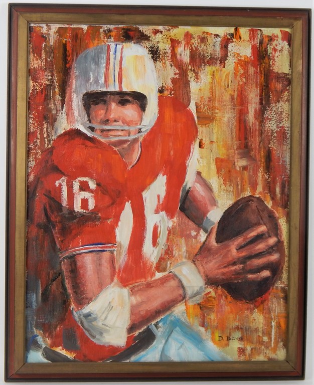 Football - Jim Plunkett Oil on Canvas