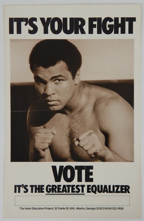 Muhammad Ali & Boxing - 1970's Muhammad Ali Voter Registration Poster