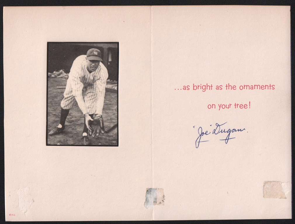 Joe Dugan Signed NY Yankees Christmas Card