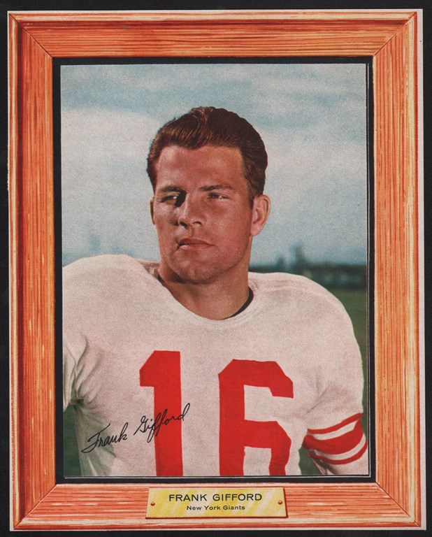 Football Cards - 1960 Post Cereal Hand Cut Frank Gifford Panel