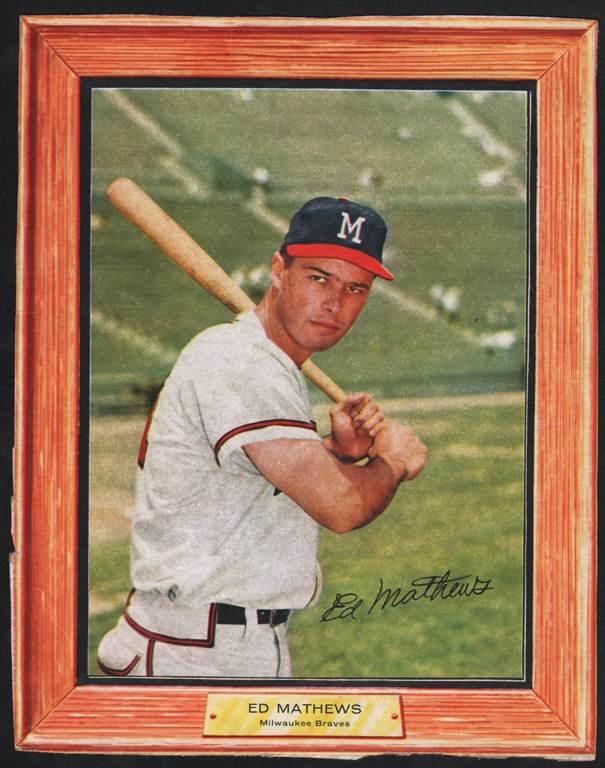 Baseball and Trading Cards - 1960 Post Cereal Hand Cut Ed Mathews Panel