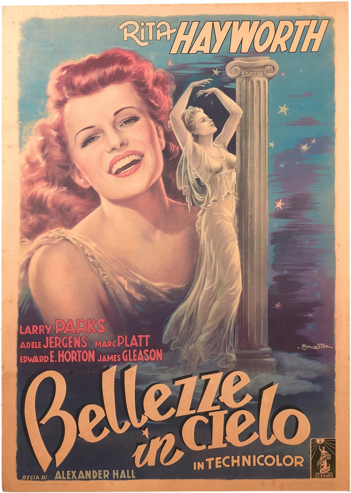 1947 Rita Hayworth "Down to Earth" (Bellezze in Cielo) Movie Poster