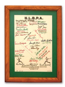 Sports Autographs - 1990 Negro League Reunion Signed Poster (16x22” framed)
