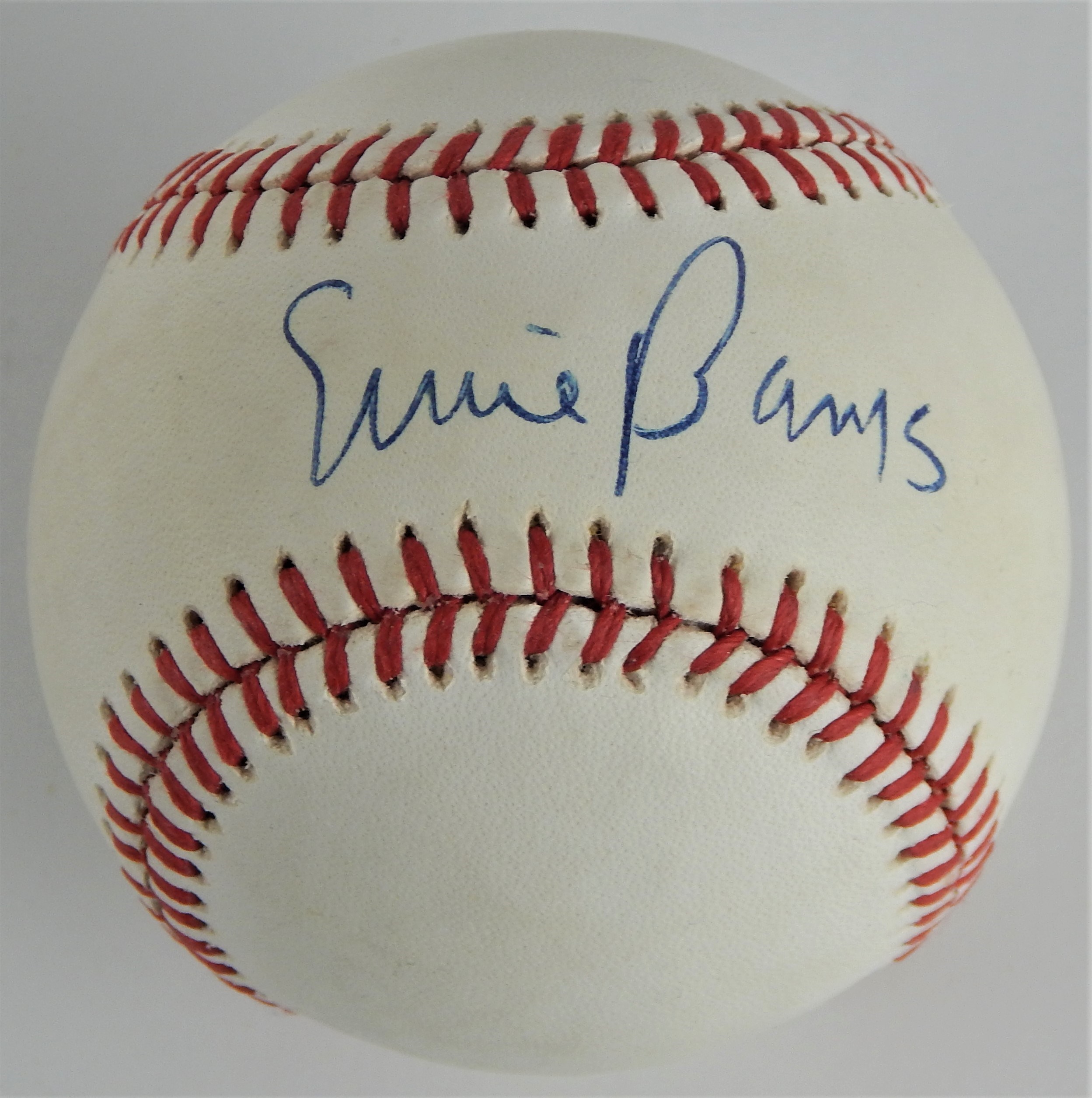 High Grade Ernie Banks Single Signed ONL Feeney Baseball
