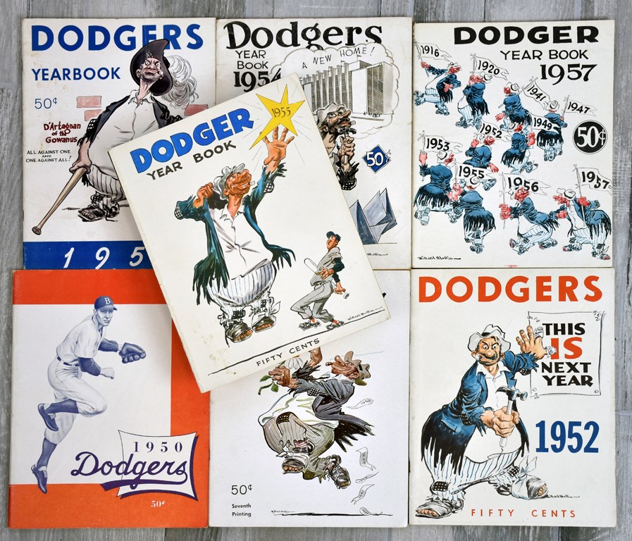 Jackie Robinson & Brooklyn Dodgers - 1950-57 Brooklyn Dodgers Near Complete Yearbook Run (7 of 8)