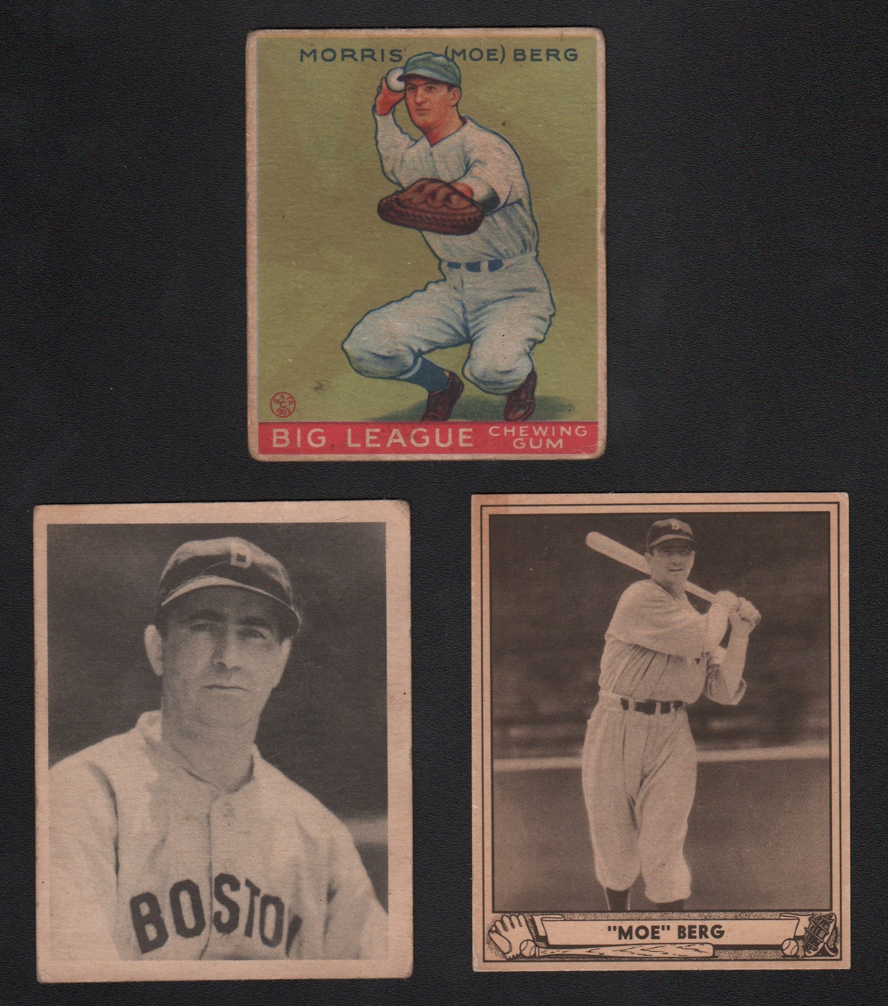 Baseball and Trading Cards - 1933 Goudey and 1939 & 1940 Play Ball Moe Berg