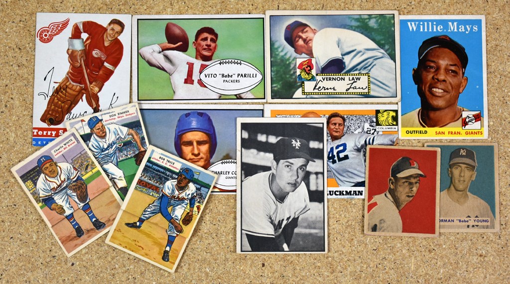 Baseball and Trading Cards - 1940s-50s Baseball, Football, Hockey Collection (40+)