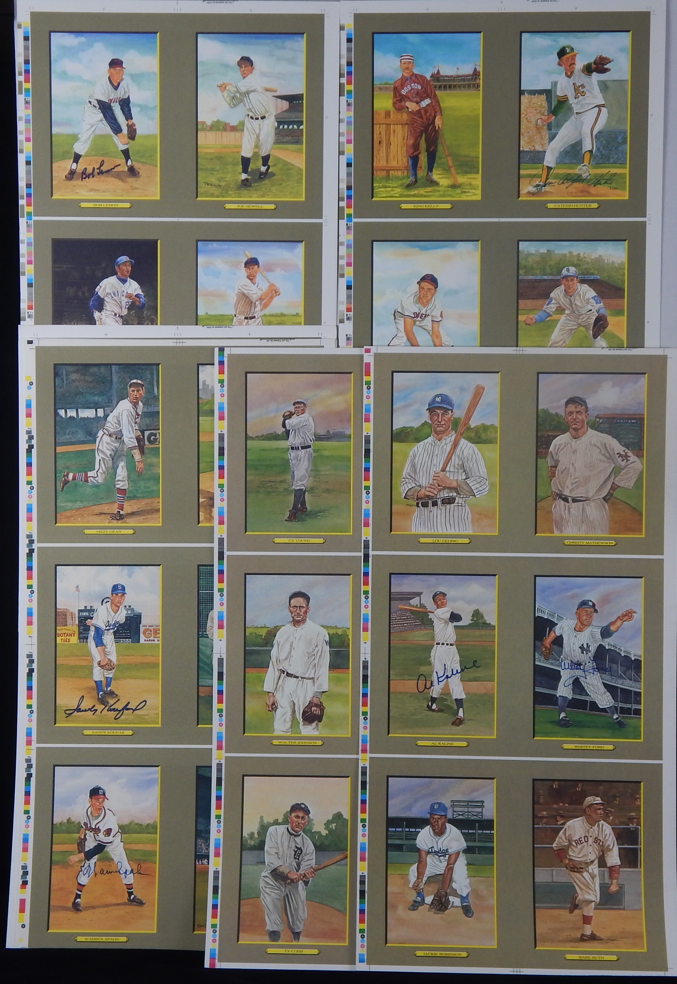 Baseball and Trading Cards - 1985-90 Perez-Steele Great Moments UNCUT SHEETS Signed Near Set