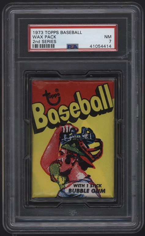 Baseball and Trading Cards - 1973 Topps Baseball Wax Pack 2nd Series PSA NM 7