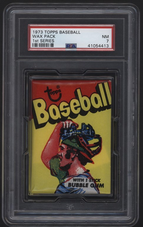 Baseball and Trading Cards - 1973 Topps Baseball 1st Series Wax Pack PSA NM 7.