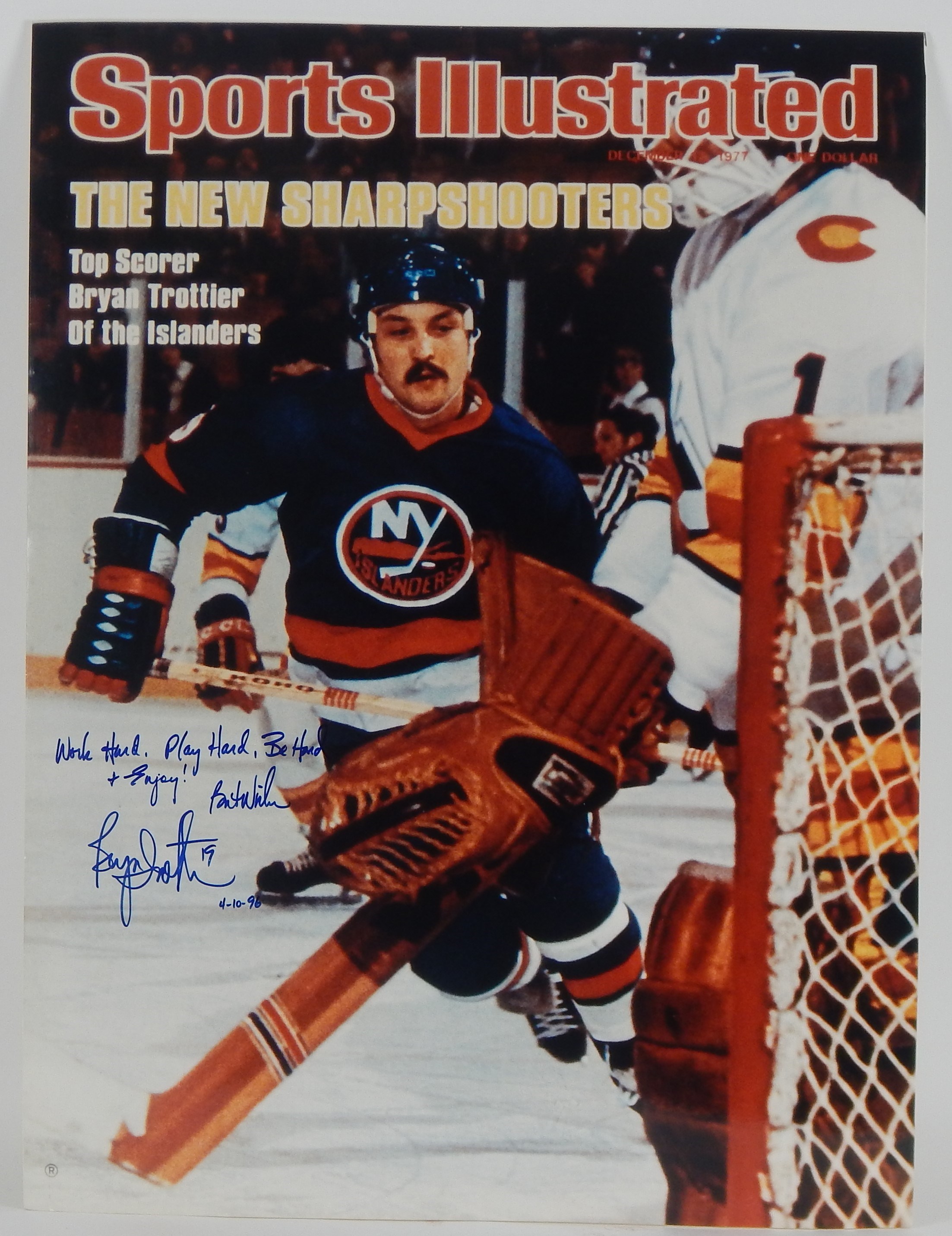 Hockey - Bryan Trottier Signed Oversized Sports Illustrated Cover