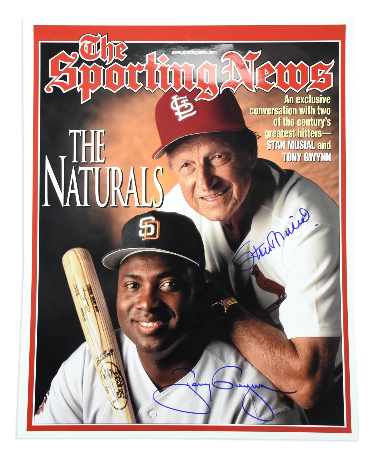 Baseball Autographs - Tony Gwynn & Stan Musial Signed "The Naturals" 16 x 20" Photograph