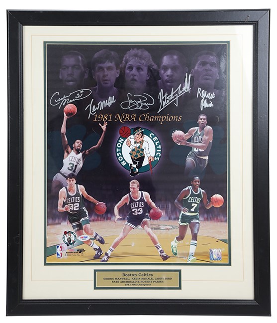 - 1981 Boston Celtics NBA Champions Signed Photo (PSA)
