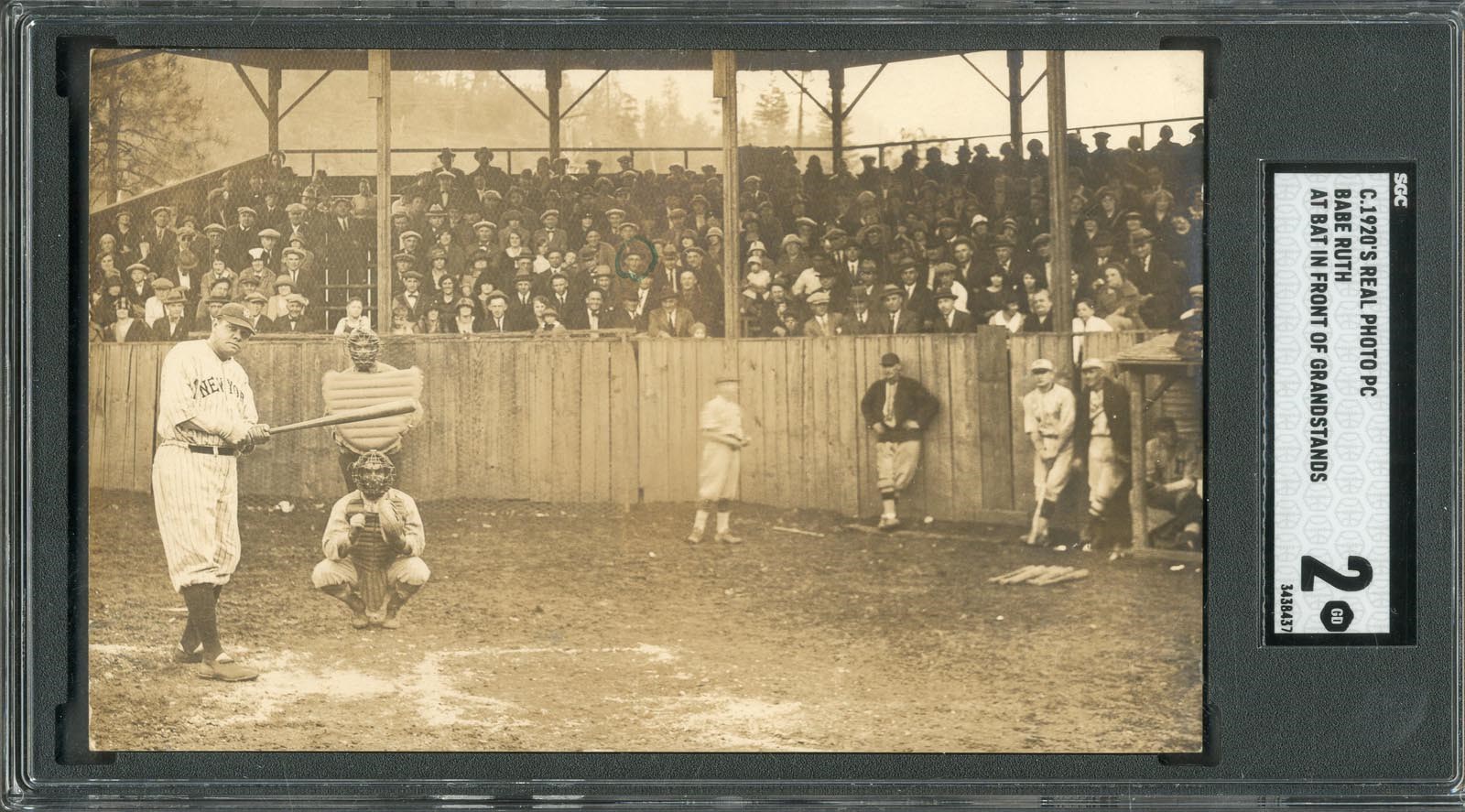 Ruth and Gehrig - 1924 Babe Ruth Barnstorming Real Photo Postcard w/Provenance
