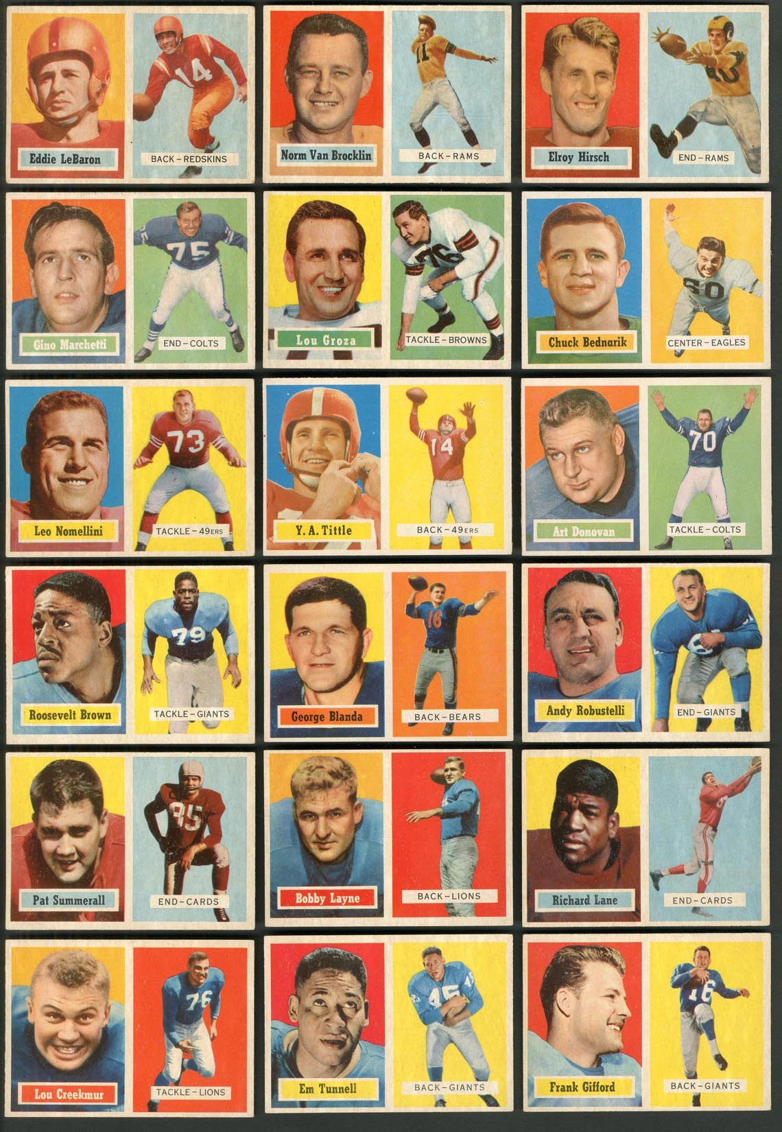 Football Cards - 1957 Topps Football Complete Set (154)