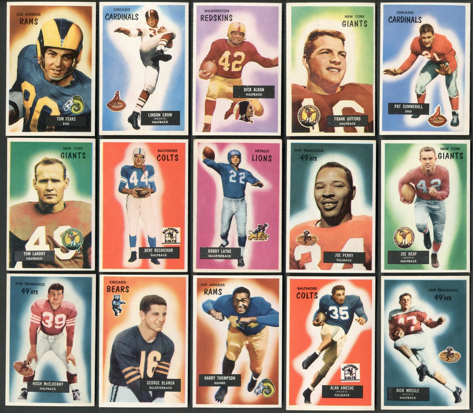 Baseball and Trading Cards - Stunning 1955 Bowman Football Near Complete Set (159/160)