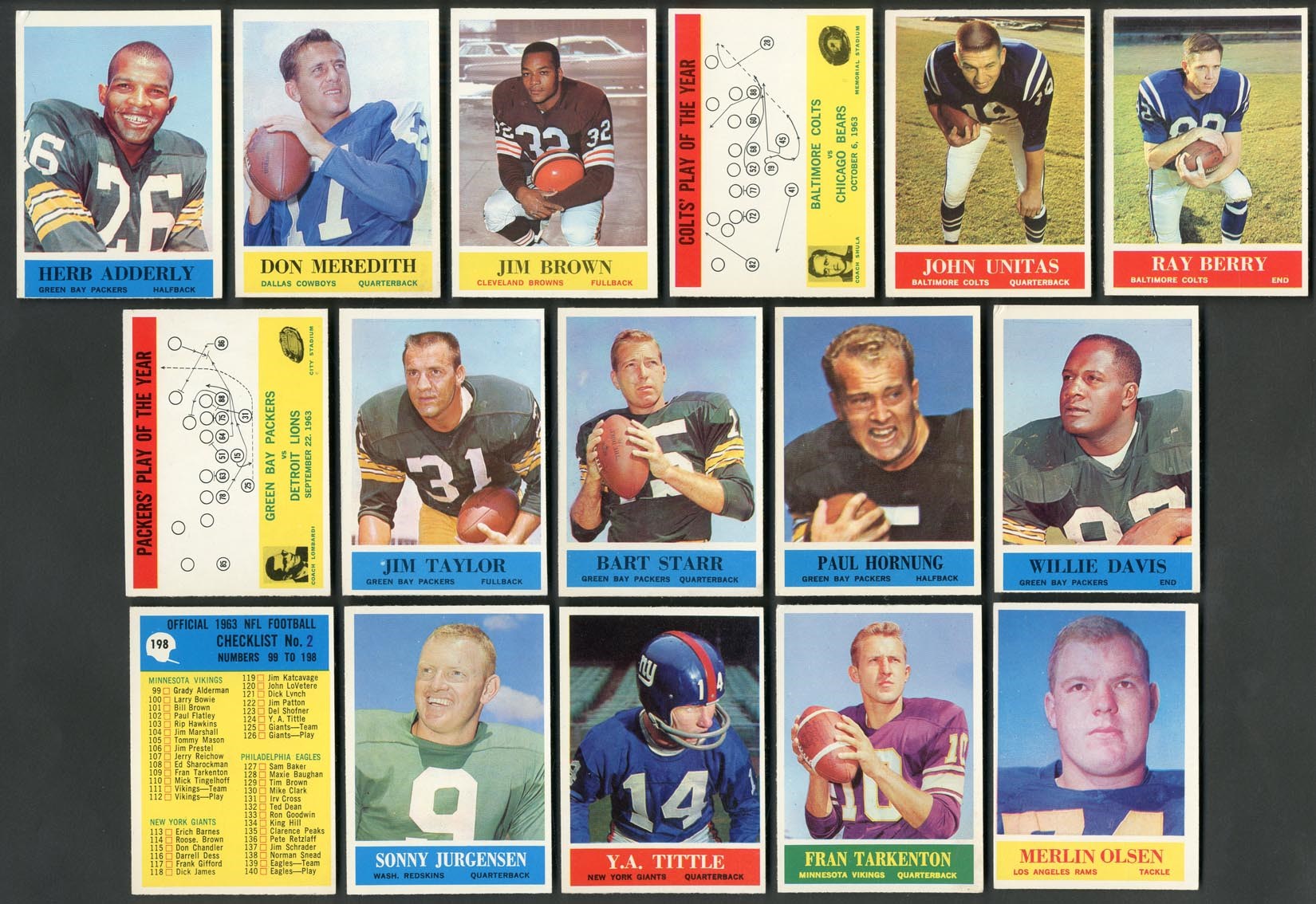 Baseball and Trading Cards - 1964 & 1966 Philadelphia Football Near-Complete Sets