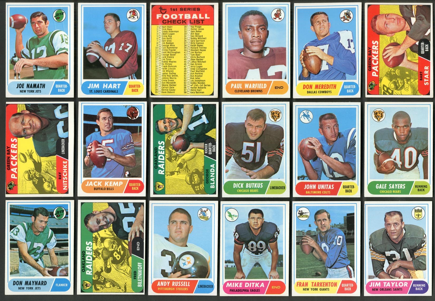 Baseball and Trading Cards - 1968 Topps Football Complete Set (219/219)
