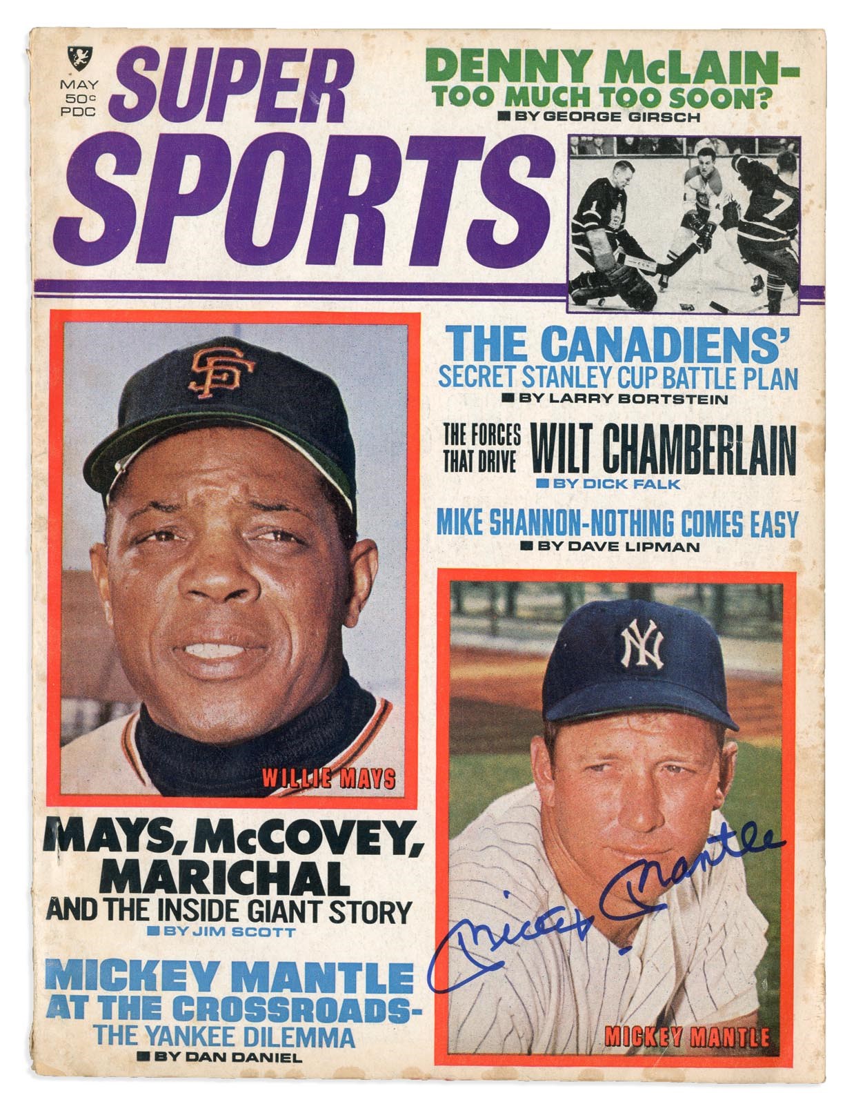 Baseball Autographs - 1969 Mickey Mantle Signed Magazine (PSA LOA)