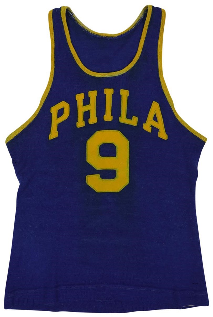 - 1946-47 Ralph Kaplowitz Game Worn Philadelphia Warriors Jersey - Championship Year (Kaplowitz LOA)