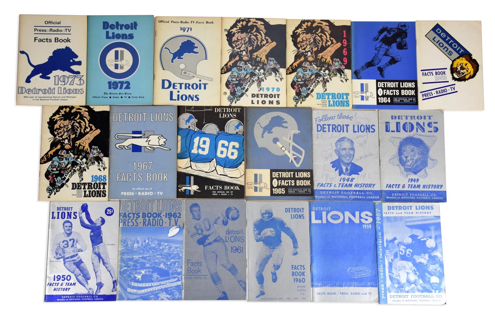 Original Collection of Detroit Lions Media Guides