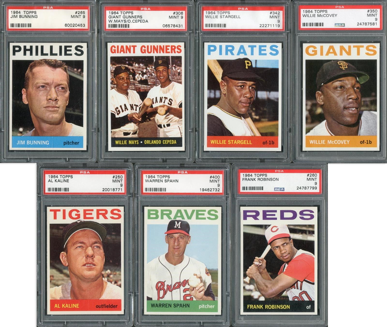 Baseball and Trading Cards - 1964 Topps Hall of Famer PSA MINT 9 Collection (7)