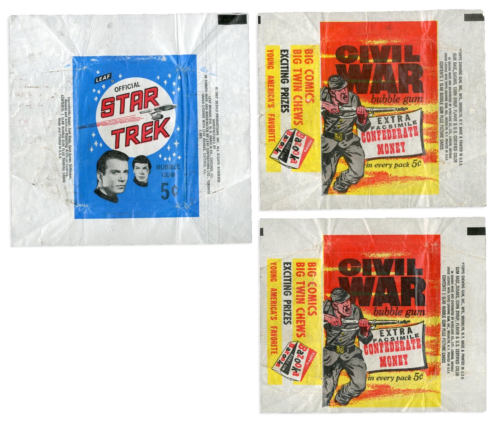 - 1960's TV show and Key Non-Sports Wrappers with 1967 Leaf Star Trek (10)