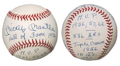 Mickey Mantle Statistics Baseball from Greer Johnson
