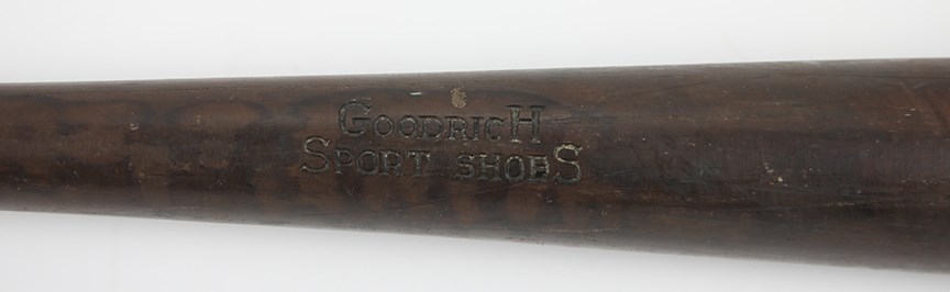 Baseball Equipment - 1920's Goodrich Sport Shoes Baseball Bat