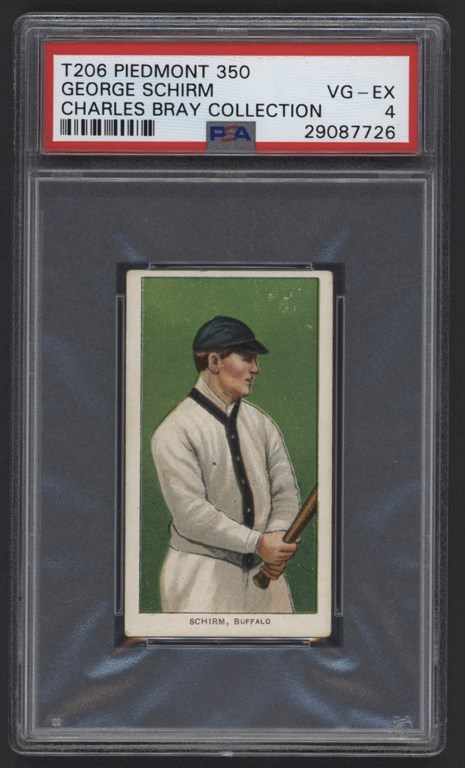 Baseball and Trading Cards - T206 Piedmont 350 George Schirm PSA VG-EX 4 From The Charles Bray Collection