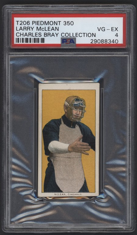 Baseball and Trading Cards - T206 Piedmont 350 Larry McLean PSA VG-EX 4 From The Charles Bray Collection