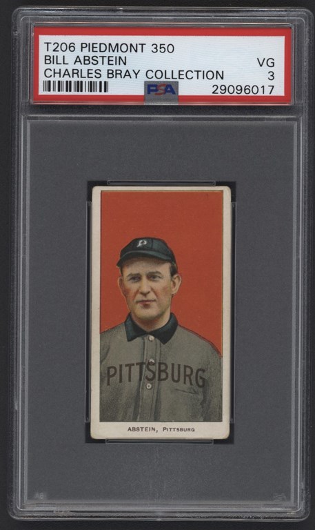 Baseball and Trading Cards - T206 Piedmont 350 Bill Abstein PSA VG 3 From The Charles Bray Collection