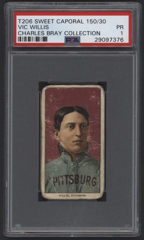 Baseball and Trading Cards - T206 Sweet Caporal 150/30 Vic Willis PSA PR 1 From The Charles Bray Collection