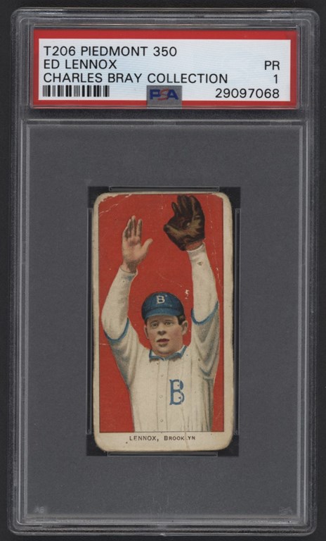 Baseball and Trading Cards - T206 Piedmont 350 Ed Lennox PSA PR 1 From The Charles Bray Collection