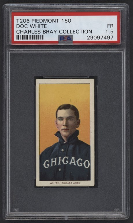 Baseball and Trading Cards - T206 Piedmont 150 Doc White PSA FR 1.5 From The Charles Bray Collection