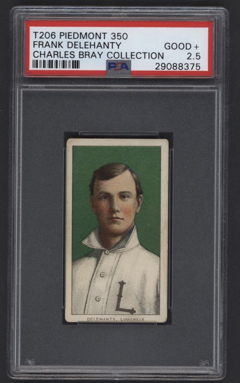 Baseball and Trading Cards - T206 Piedmont 350 Frank Delehanty PSA Good 2.5 From The Charles Bray Collection