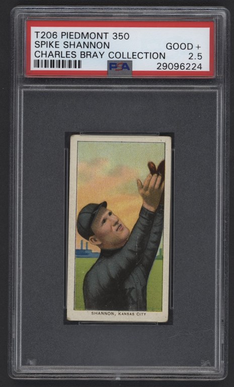 T206 Piedmont 350 Spike Shannon PSA Good+ 2.5 From The Charles Bray Collection