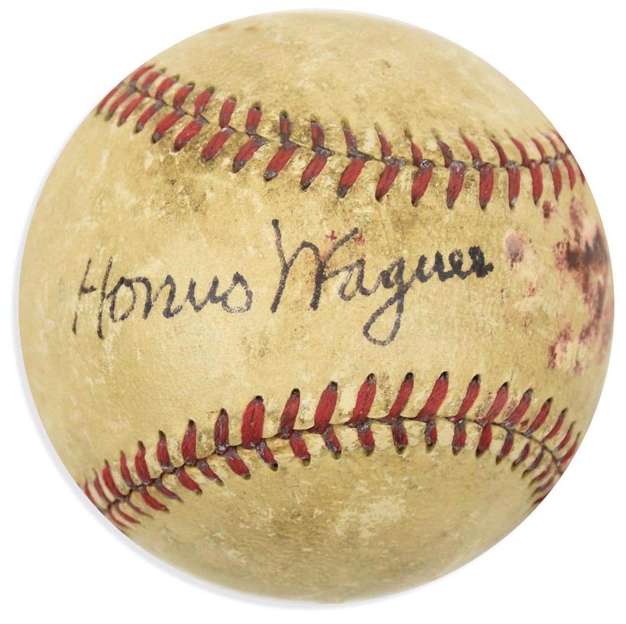 Clemente and Pittsburgh Pirates - Circa 1950 Honus Wagner Single Signed Baseball (PSA 8 Signature)