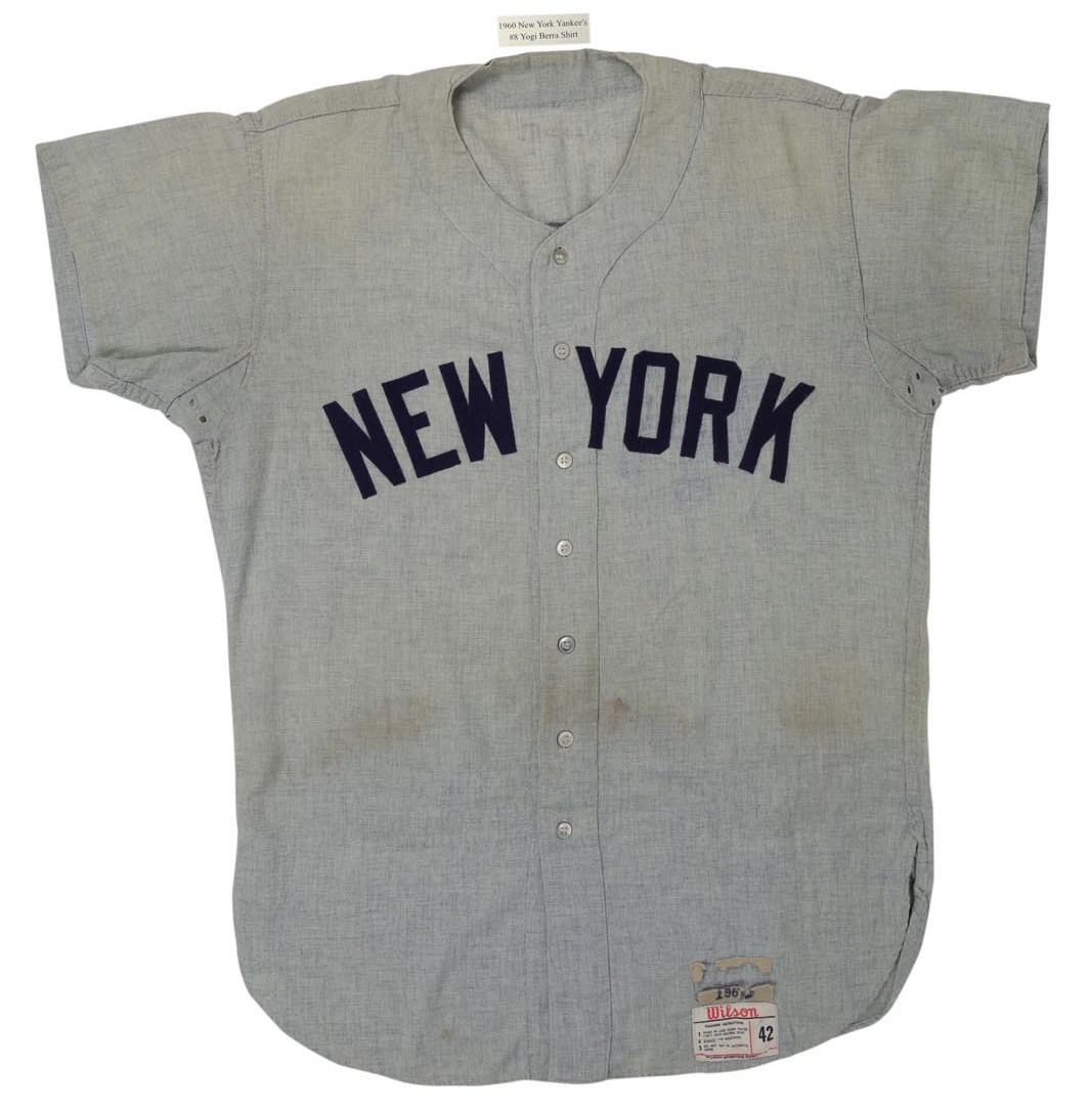 NY Yankees, Giants & Mets - 1960 Yogi Berra Game Worn Yankees Jersey (ex-Binghamton Collection)