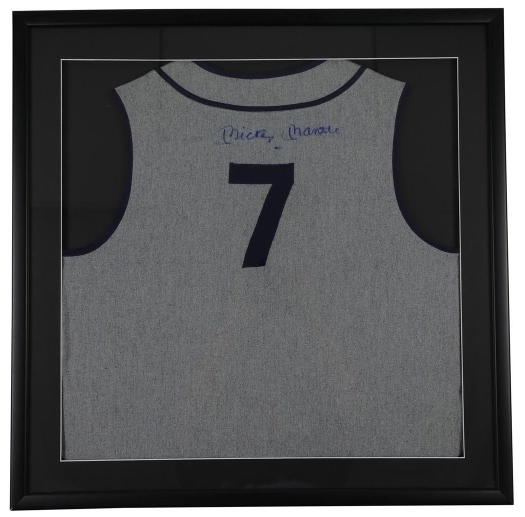 Mantle and Maris - Mickey Mantle Signed Framed Jersey (PSA)